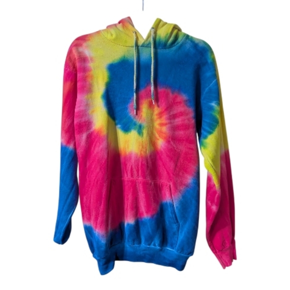 Port and Company Tops - Tie-Dye Spiral Hoodie, Size Small